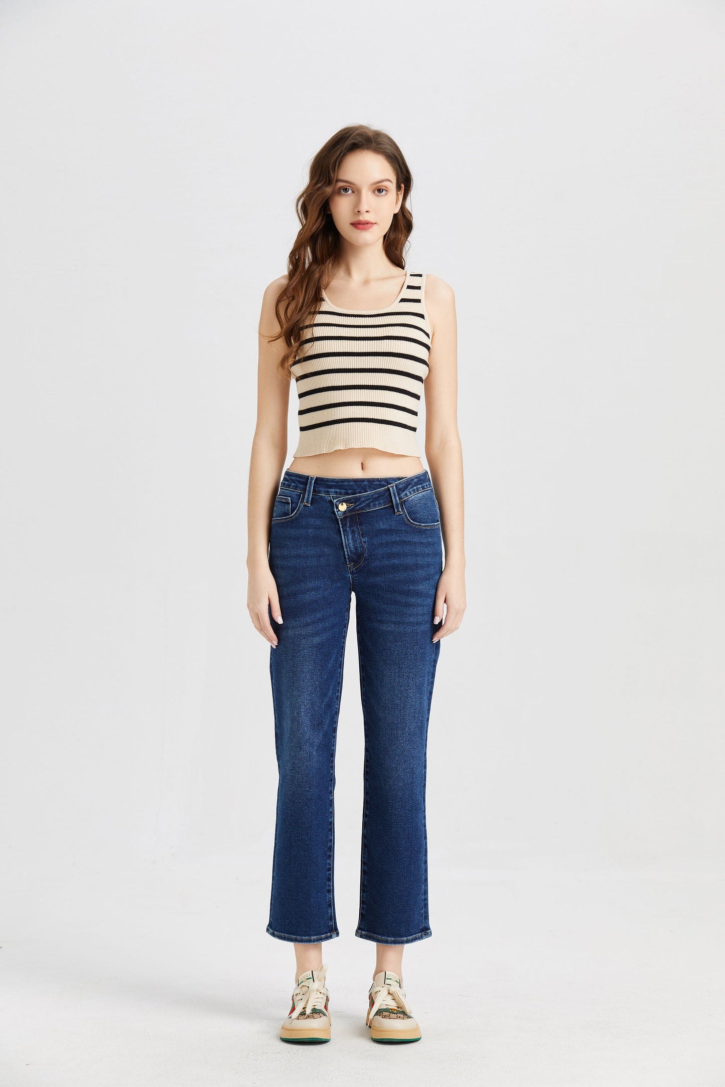 HIGH RISE STRAIGHT LEG JEANS BYT5015 by Bayeas