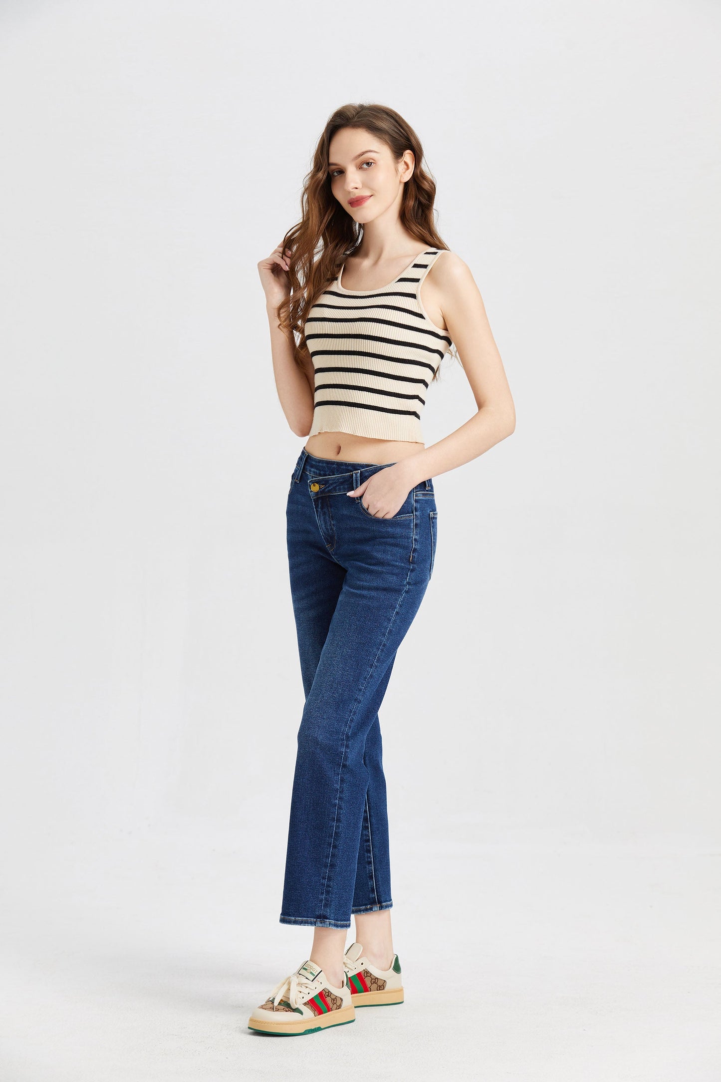 HIGH RISE STRAIGHT LEG JEANS BYT5015 by Bayeas