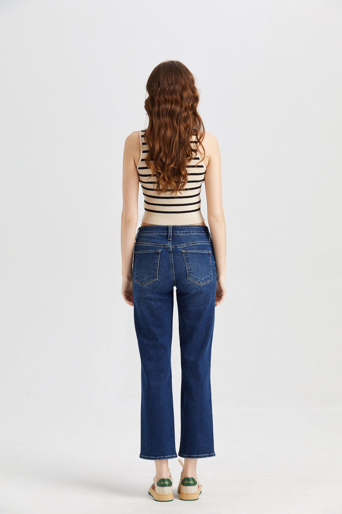 HIGH RISE STRAIGHT LEG JEANS BYT5015 by Bayeas