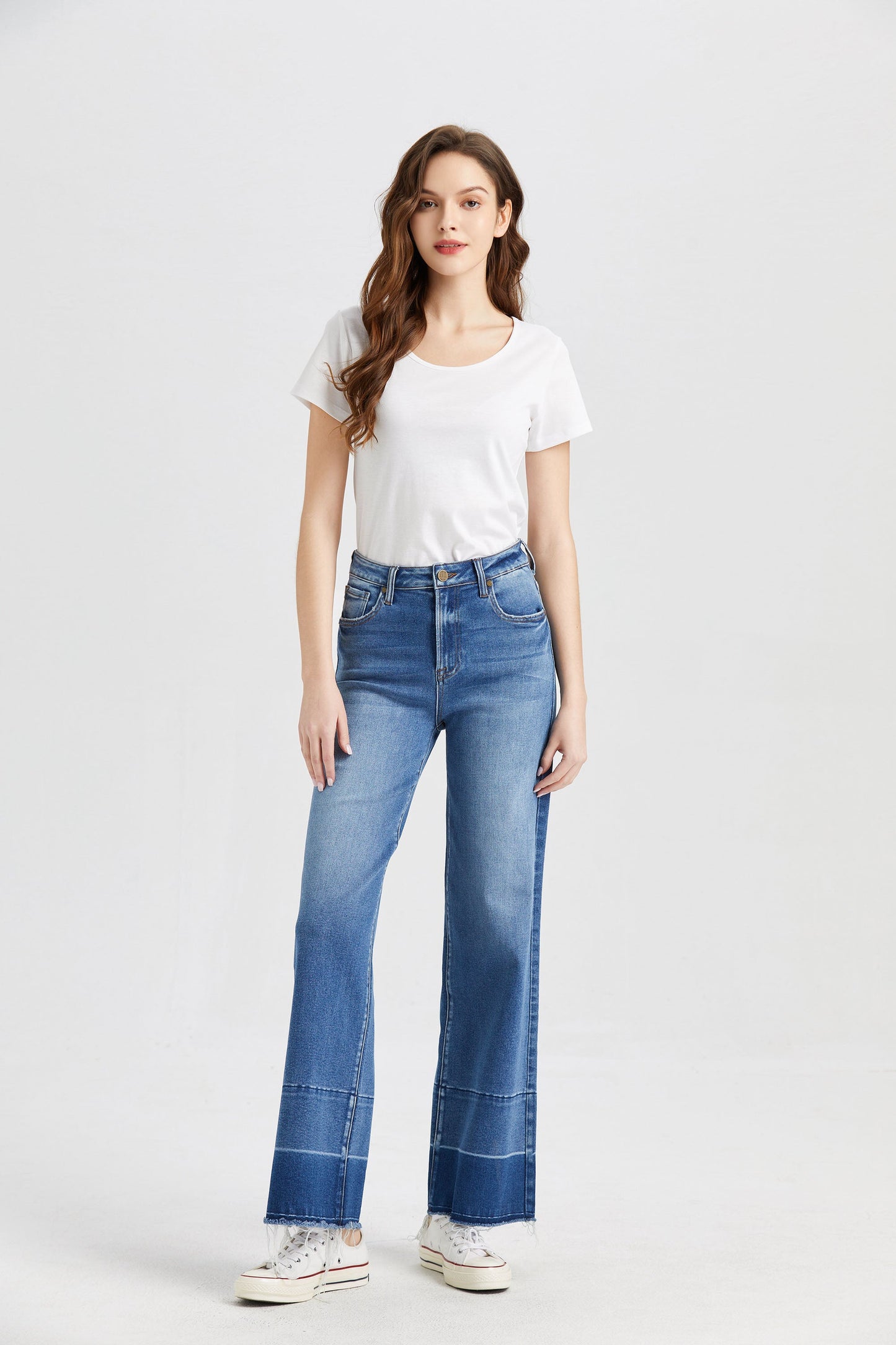 HIGH RISE WIDE LEG JEANS BYW8008 by Bayeas