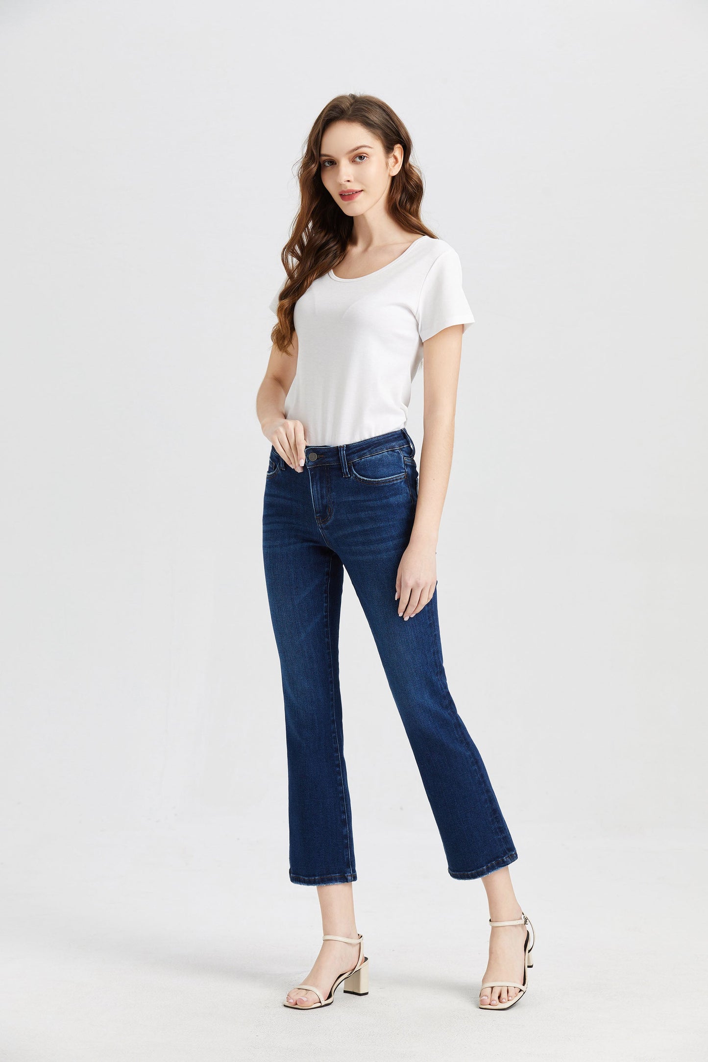 HIGH RISE FLARE JEANS BYF1068 by Bayeas