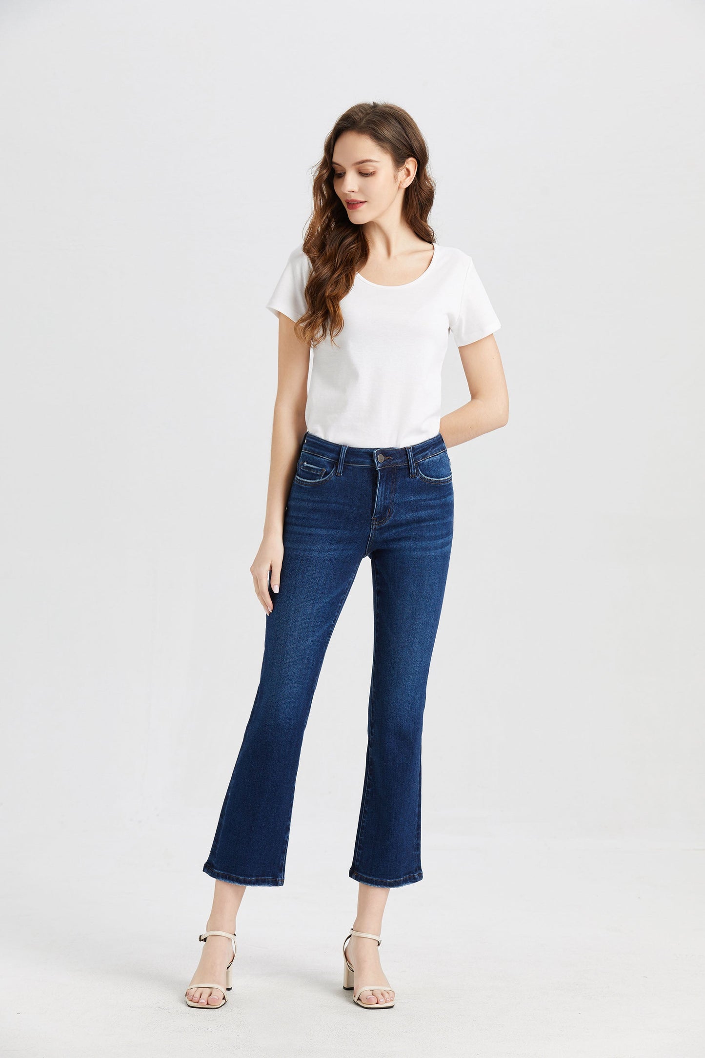 HIGH RISE FLARE JEANS BYF1068 by Bayeas