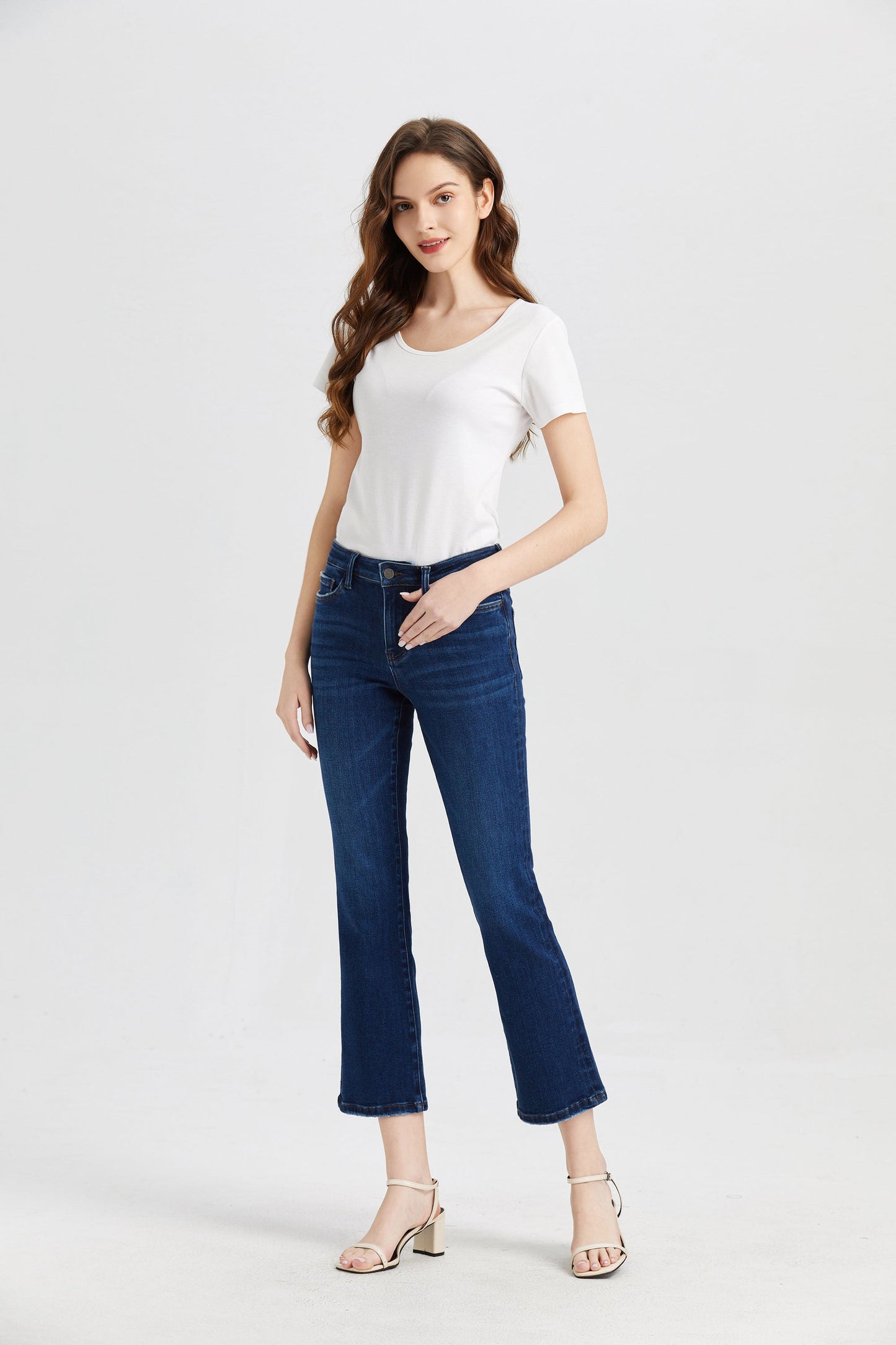 HIGH RISE FLARE JEANS BYF1068 by Bayeas