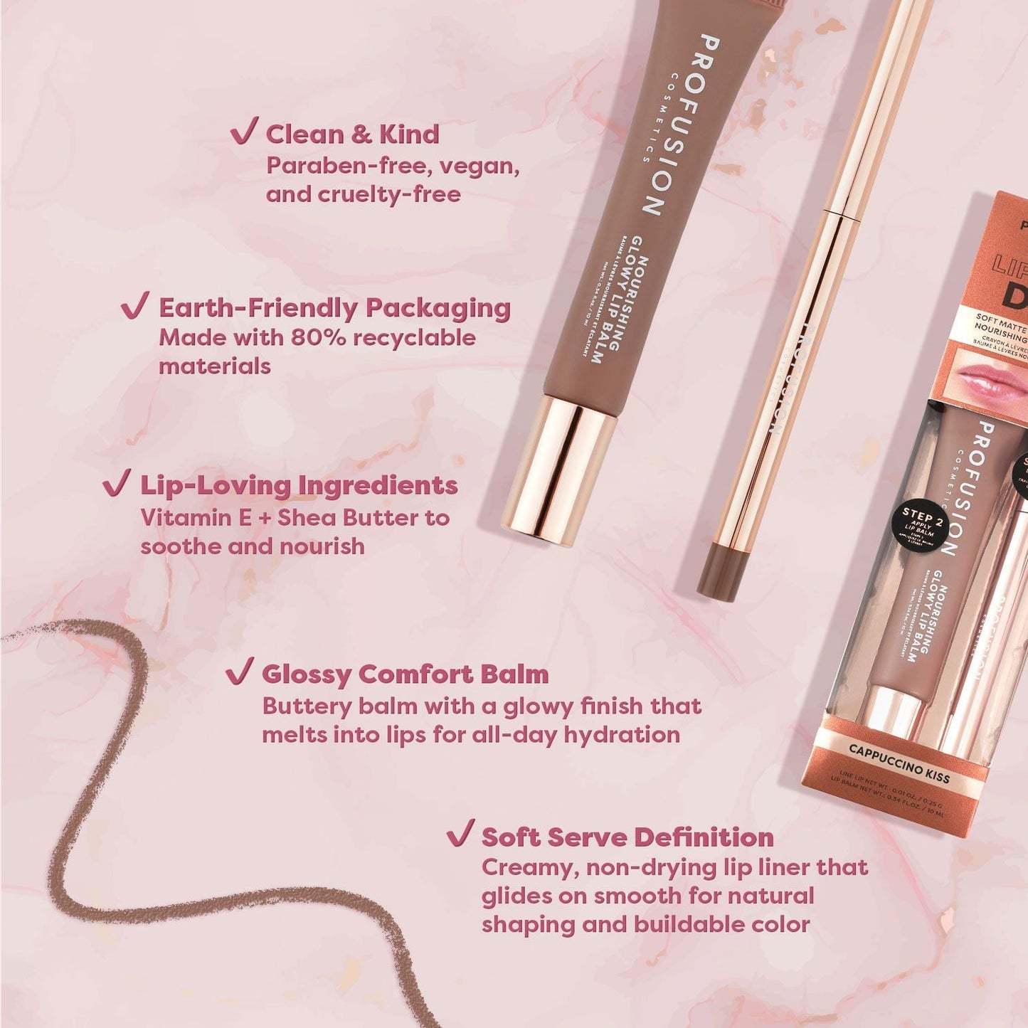Lip Treat Duo Soft Matte Creamy Lip Liner & Nourishing Glowy Lip Balm