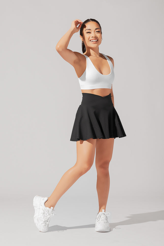 Crisscross Hourglass® Twirl Skort - Black by POPFLEX®