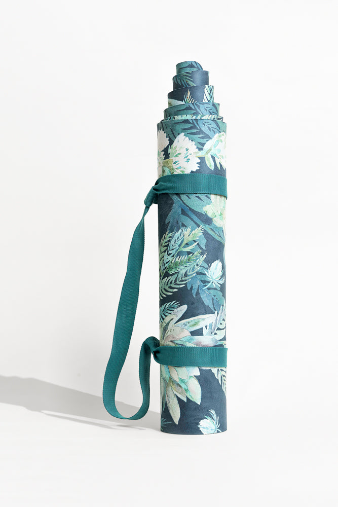 Vegan Suede Yoga Mat - Flourishing Foliage by POPFLEX®