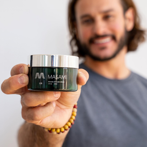 Man Holding MASAMI Styling Cream
