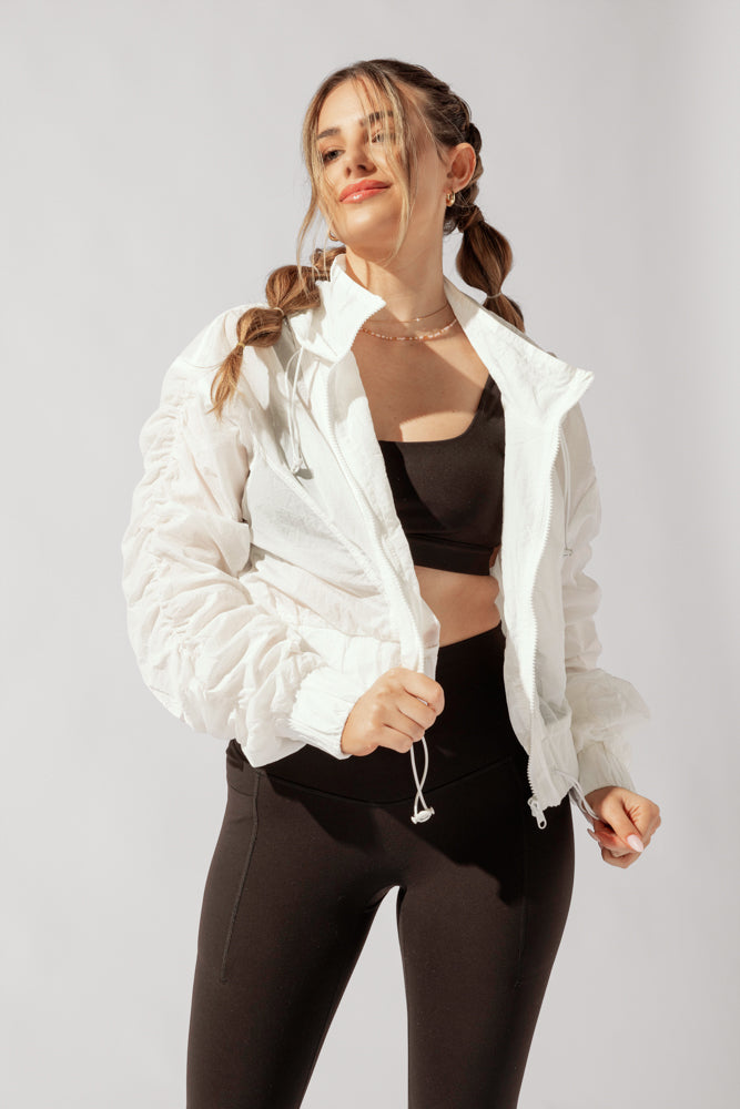 Whimsical Breeze Windbreaker - White by POPFLEX®