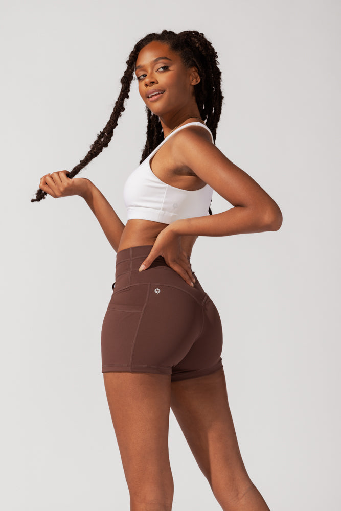 Cargo Booty Short with Pockets (Pet Hair Resistant) - Carob by POPFLEX®