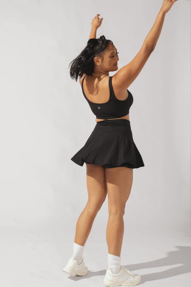 Crisscross Hourglass® Twirl Skort - Black by POPFLEX®