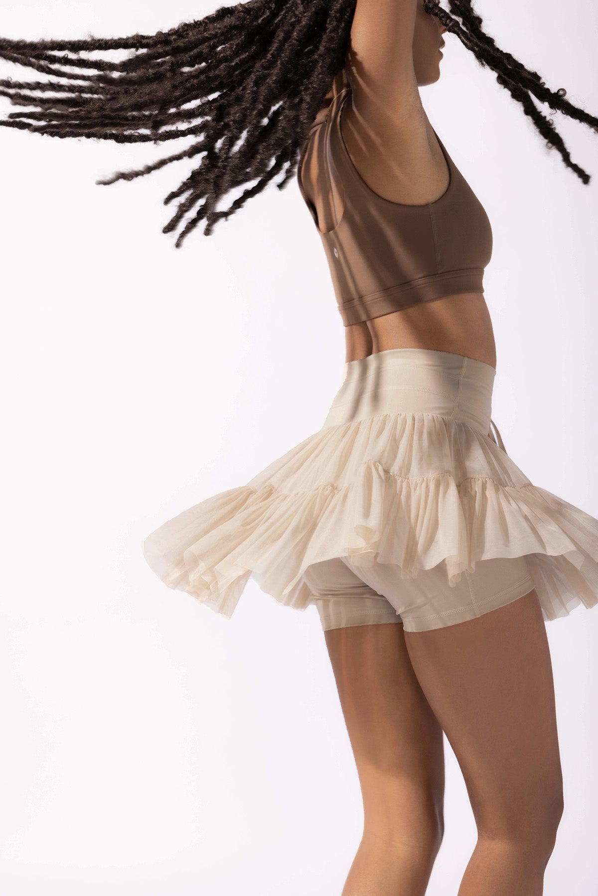 Pirouette Tiered Skort - Café au Lait by POPFLEX®