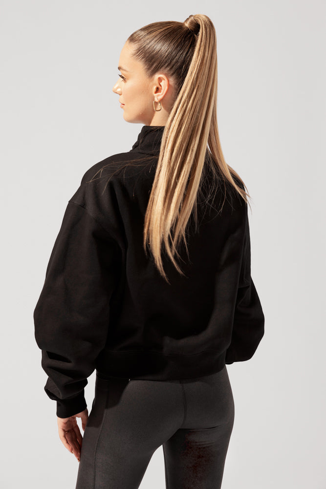 Uptown Mockneck Sweatshirt - Black by POPFLEX®