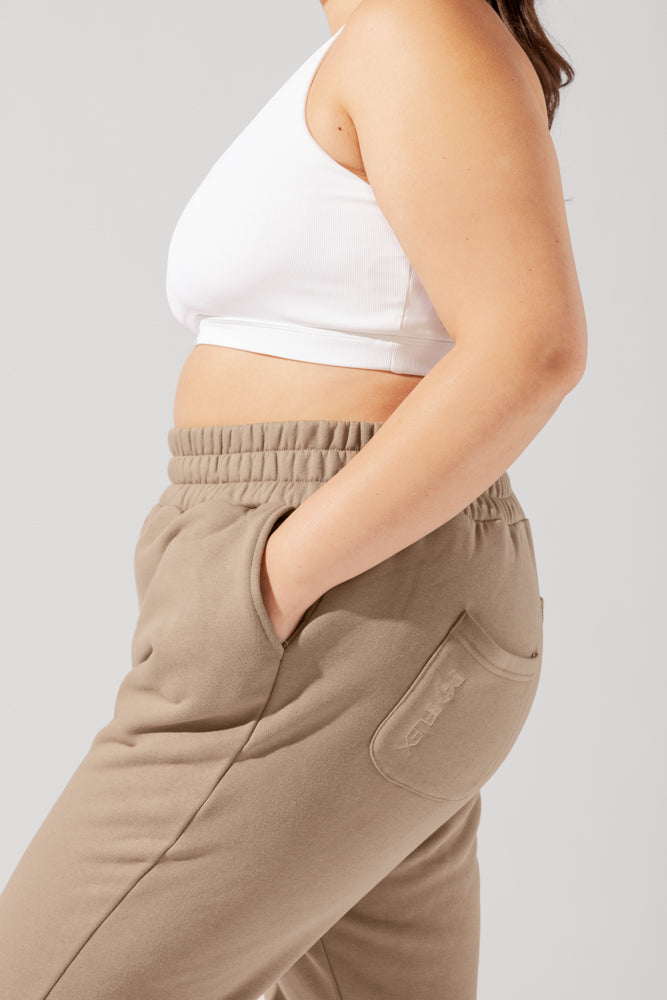 Cloud Rollover Sweatpant - Milk Tea by POPFLEX®