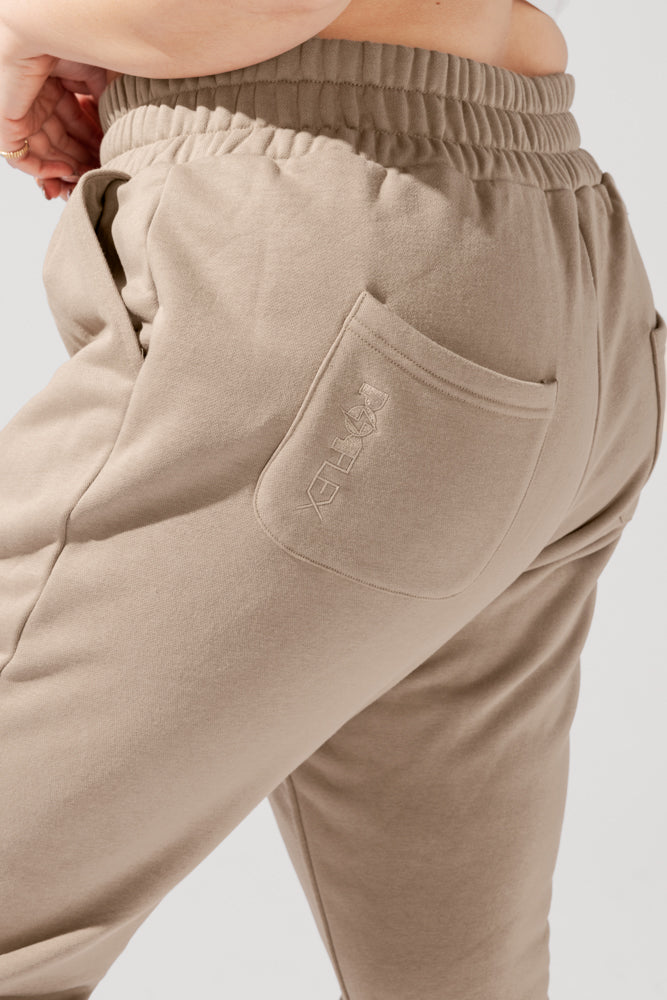 Cloud Rollover Sweatpant - Milk Tea by POPFLEX®