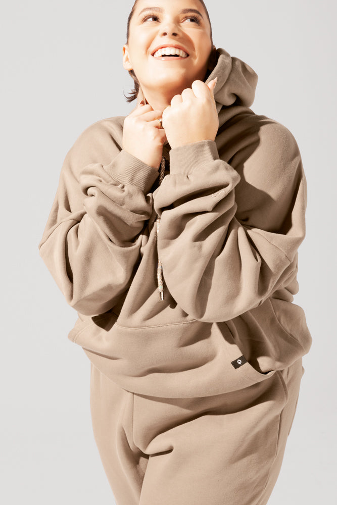 Shimmer Pullover Cloud Hoodie - Milk Tea by POPFLEX®