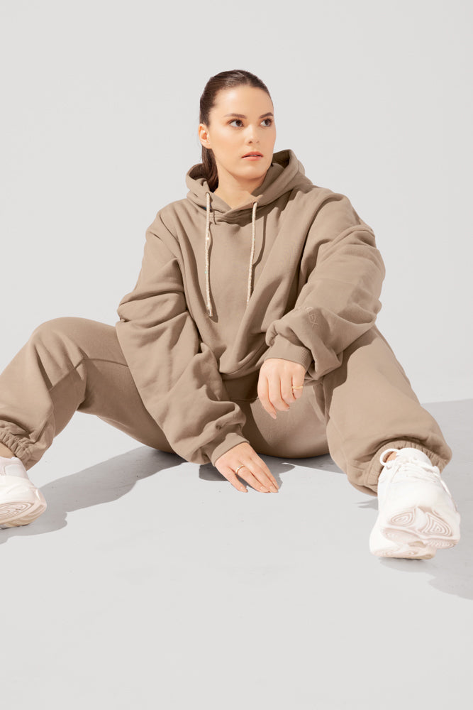 Shimmer Pullover Cloud Hoodie - Milk Tea by POPFLEX®