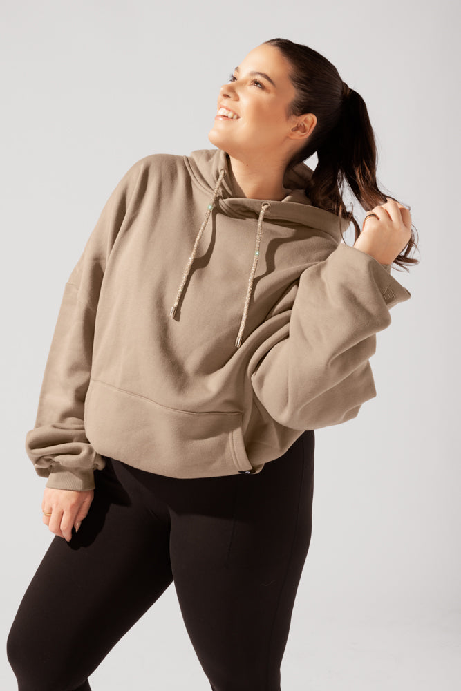 Shimmer Pullover Cloud Hoodie - Milk Tea by POPFLEX®