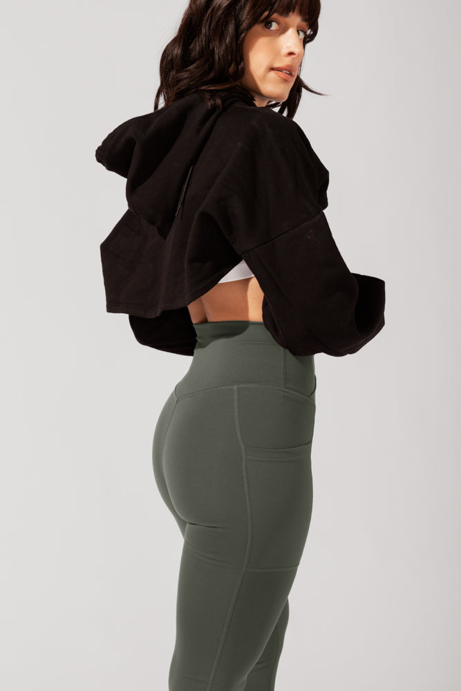 Crisscross Hourglass® Leggings with Pockets (Soft Touch) - Dark Sage by POPFLEX®