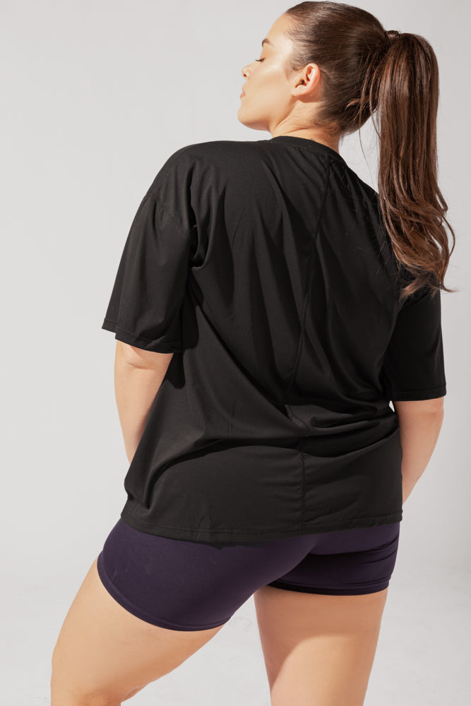 Daring Deep V Tee -  Black by POPFLEX®