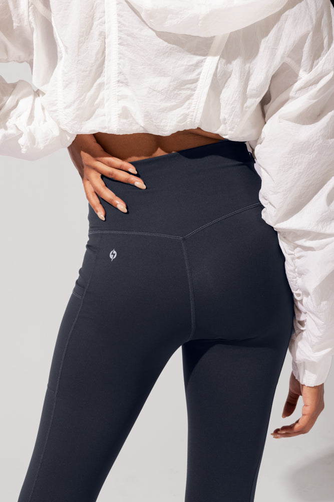 Crisscross Hourglass® Leggings with Pockets (Soft Touch) - Smoky Navy by POPFLEX®