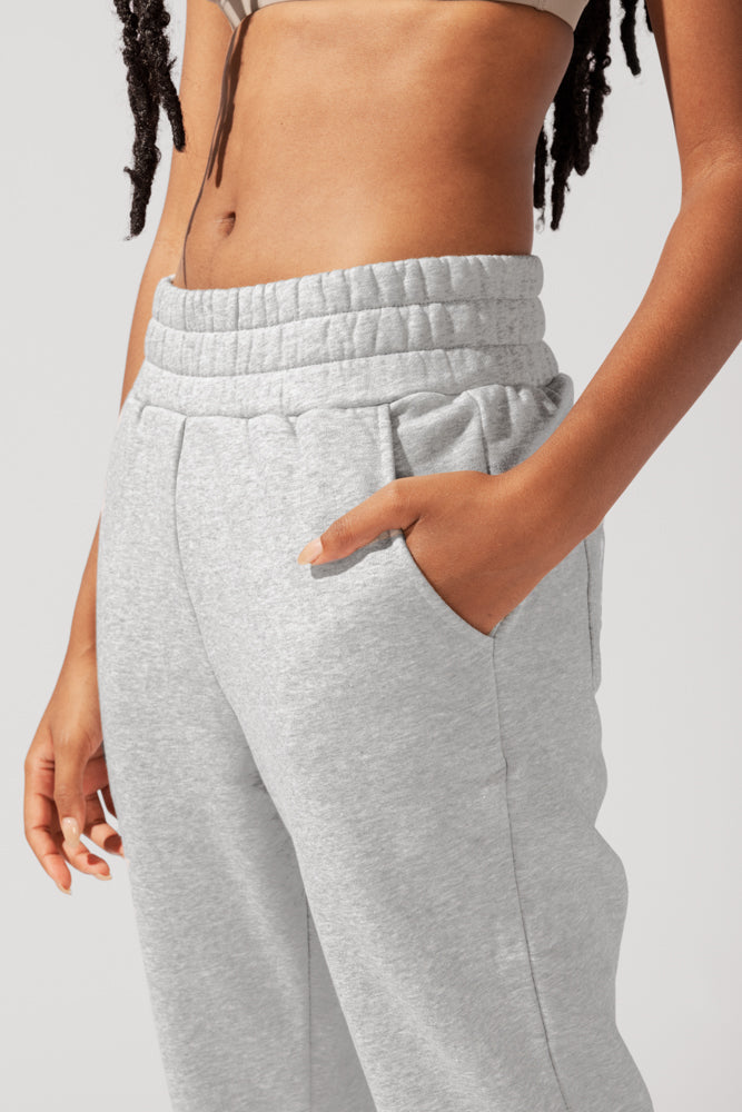 Cloud Rollover Sweatpant - Heather Grey by POPFLEX®