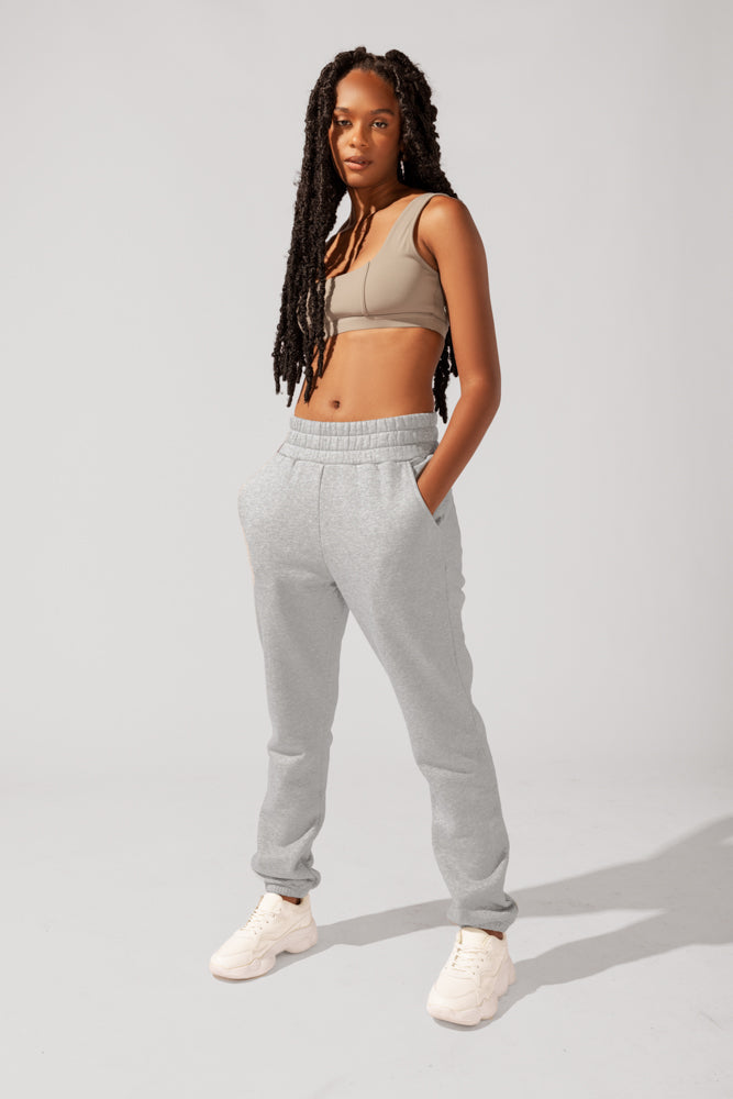 Cloud Rollover Sweatpant - Heather Grey by POPFLEX®