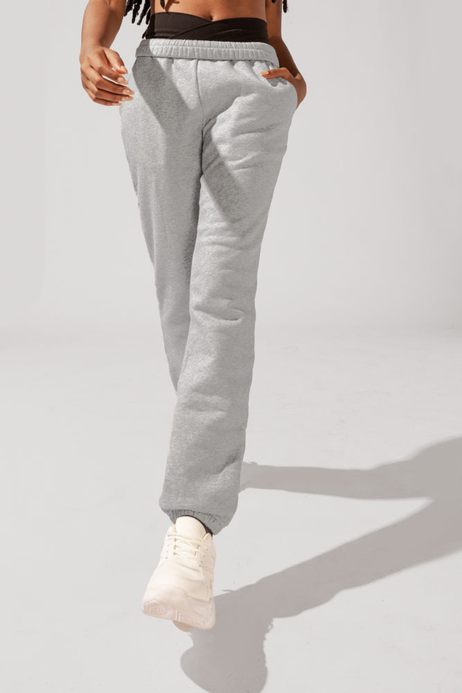 Cloud Rollover Sweatpant - Heather Grey by POPFLEX®