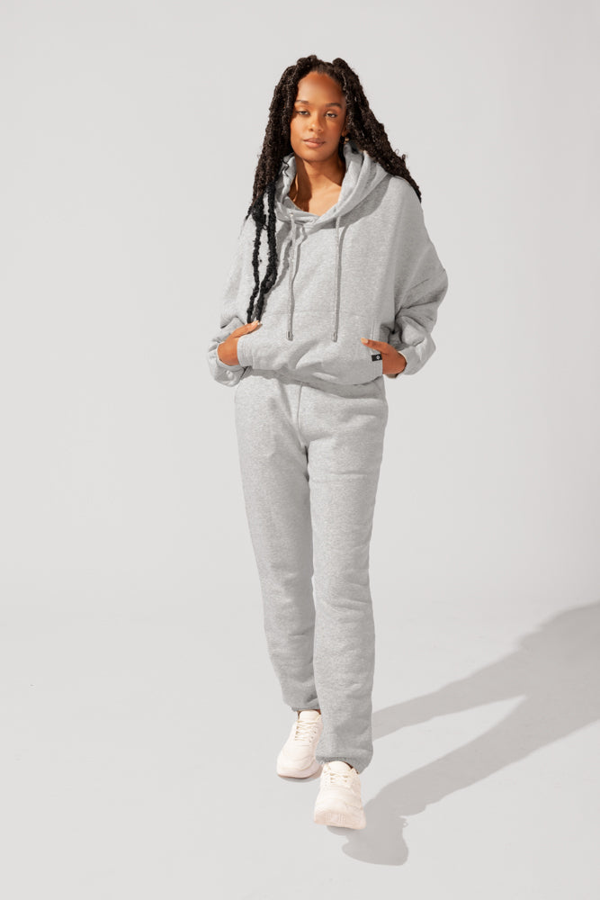 Cloud Rollover Sweatpant - Heather Grey by POPFLEX®