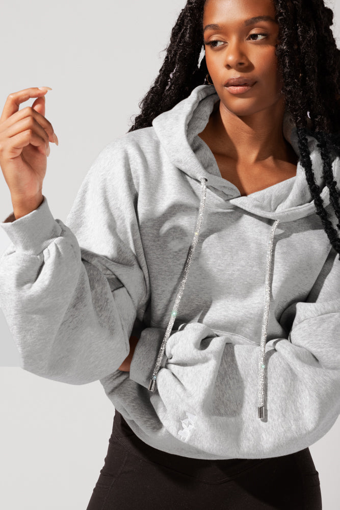 Shimmer Pullover Cloud Hoodie - Heather Grey by POPFLEX®