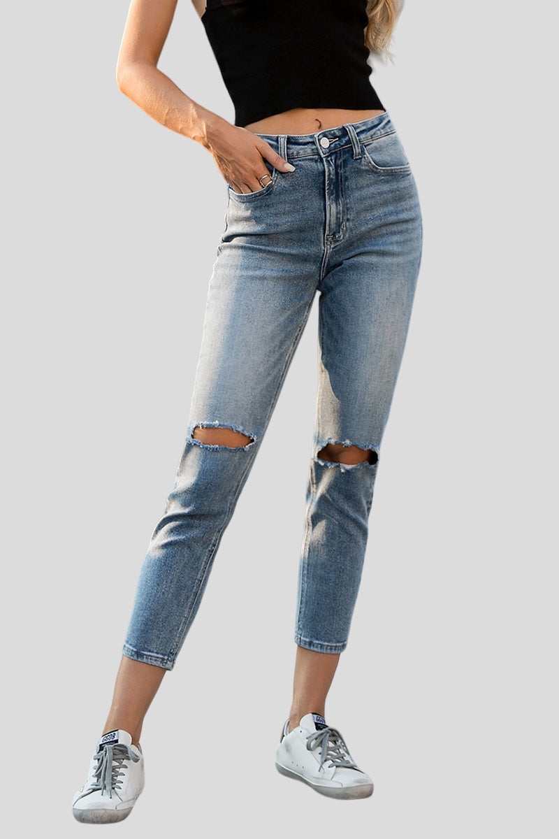 HIGH RISE MOM JEANS BYM3001 by Bayeas