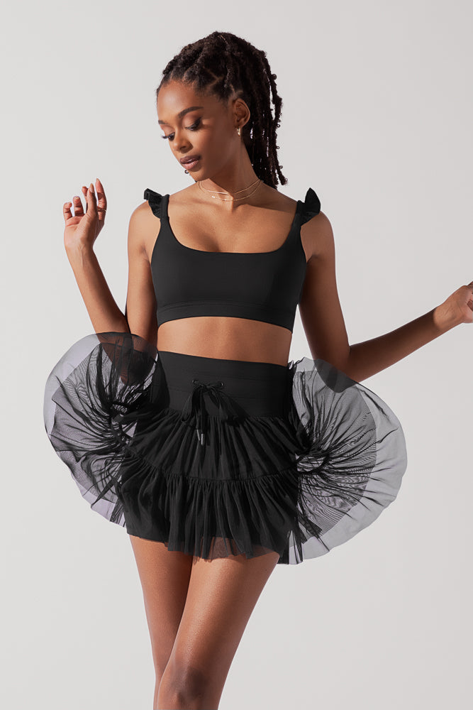 Romance Ruffle Bra - Black by POPFLEX®