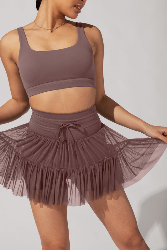 Pirouette Tiered Skort - Peppercorn by POPFLEX®