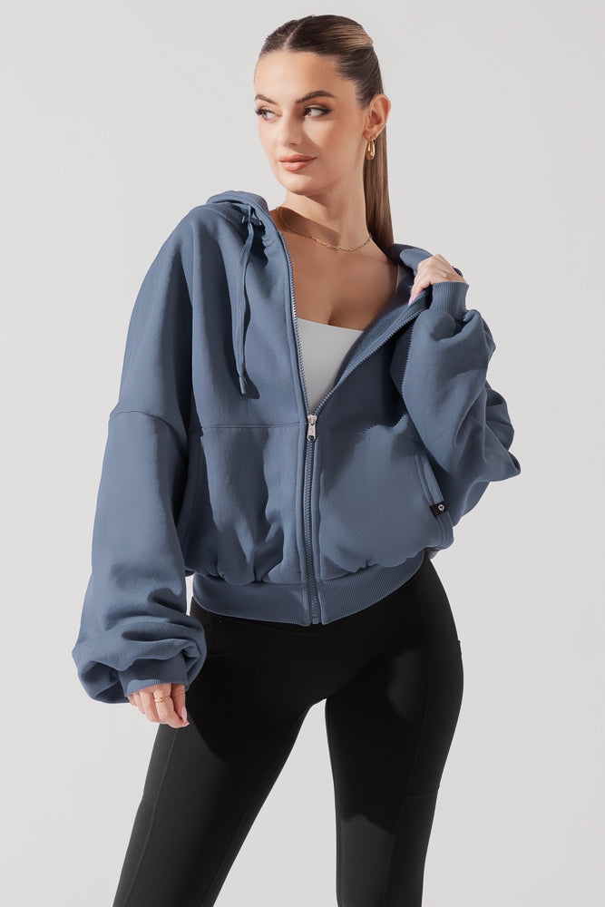 Zip Cloud Hoodie - Blue Steel by POPFLEX®