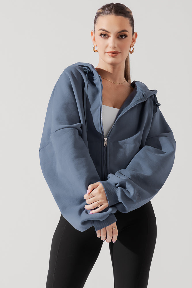 Zip Cloud Hoodie - Blue Steel by POPFLEX®