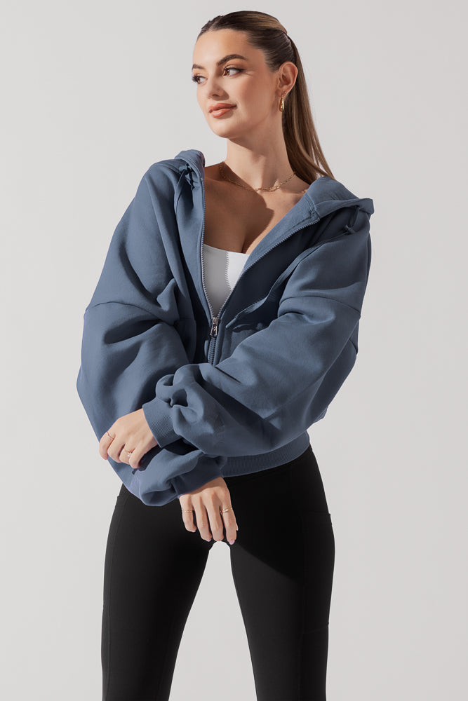 Zip Cloud Hoodie - Blue Steel by POPFLEX®