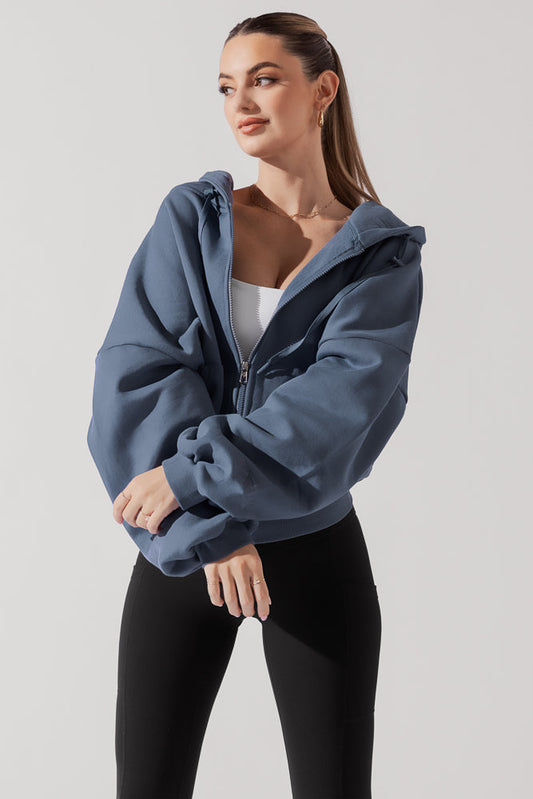 Zip Cloud Hoodie - Blue Steel by POPFLEX®