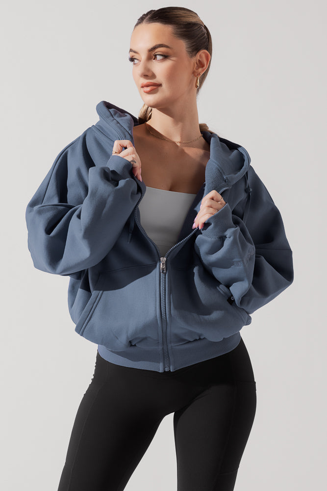 Zip Cloud Hoodie - Blue Steel by POPFLEX®