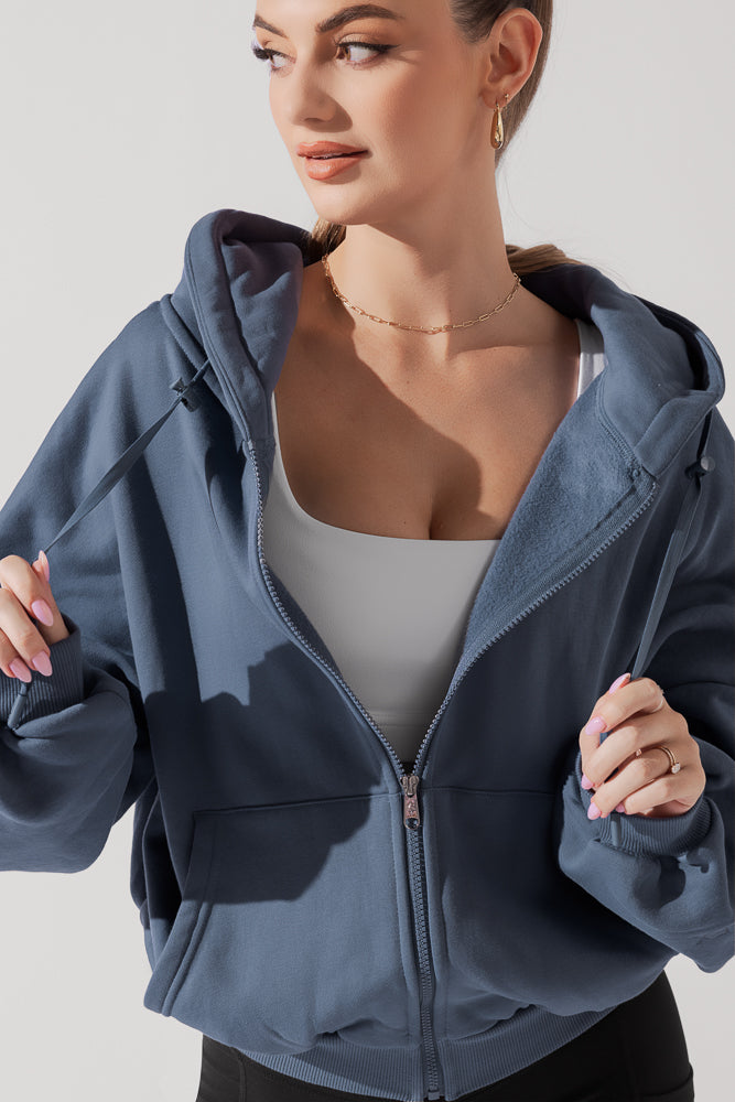 Zip Cloud Hoodie - Blue Steel by POPFLEX®