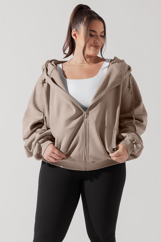 Zip Cloud Hoodie - Taupe by POPFLEX®