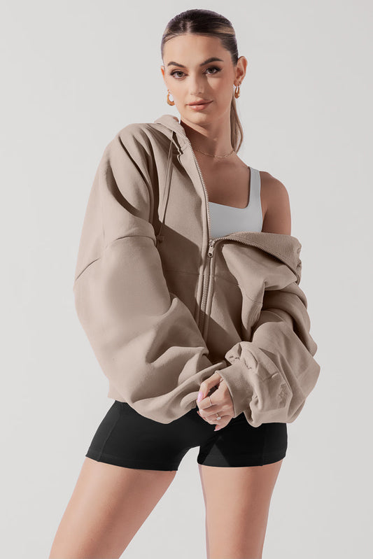 Zip Cloud Hoodie - Taupe by POPFLEX®