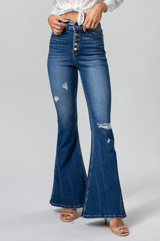 HIGH RISE FLARE JEANS BYF1010L by Bayeas