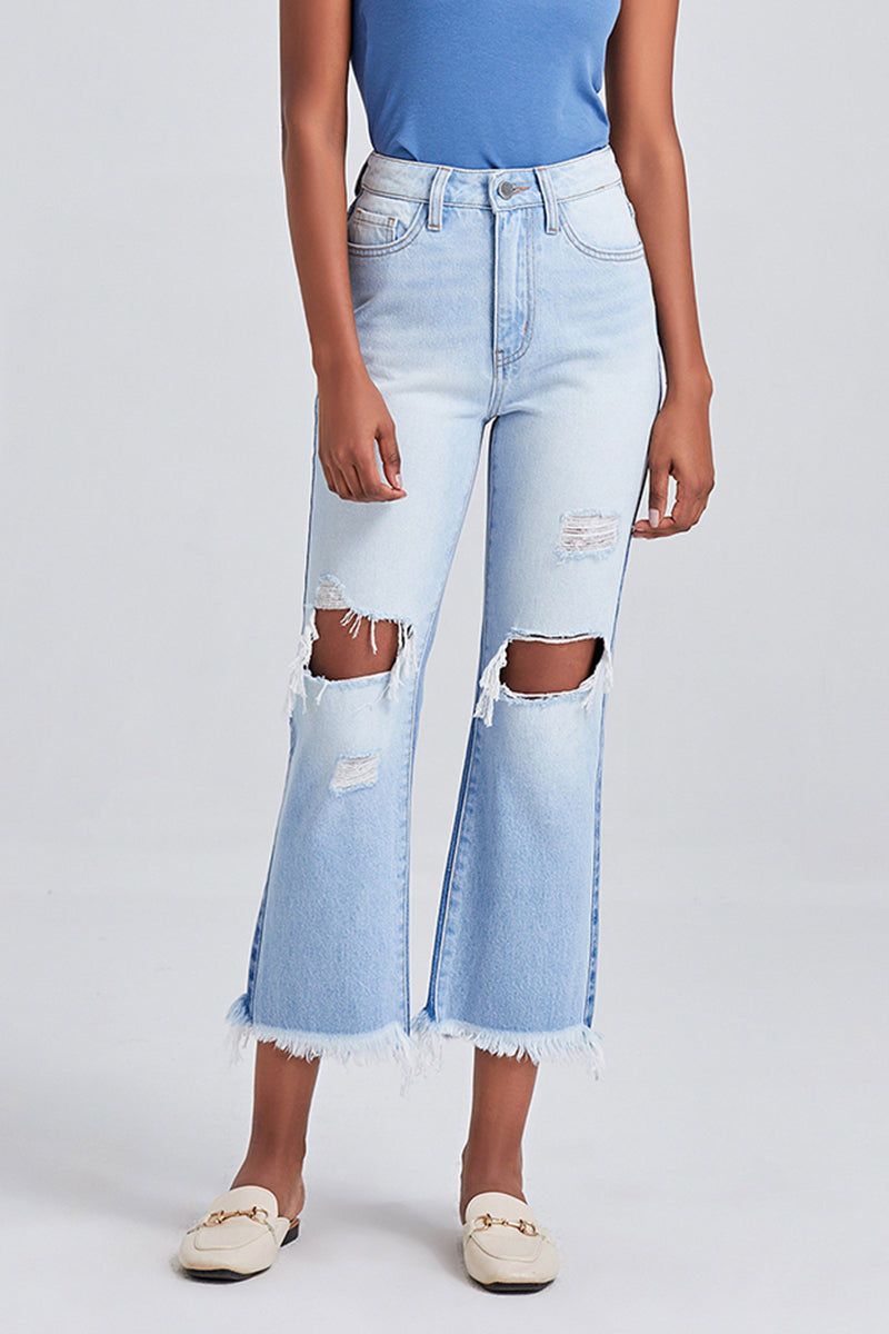 HIGH RISE STRAIGHT LEG JEANS BYT5120 by Bayeas