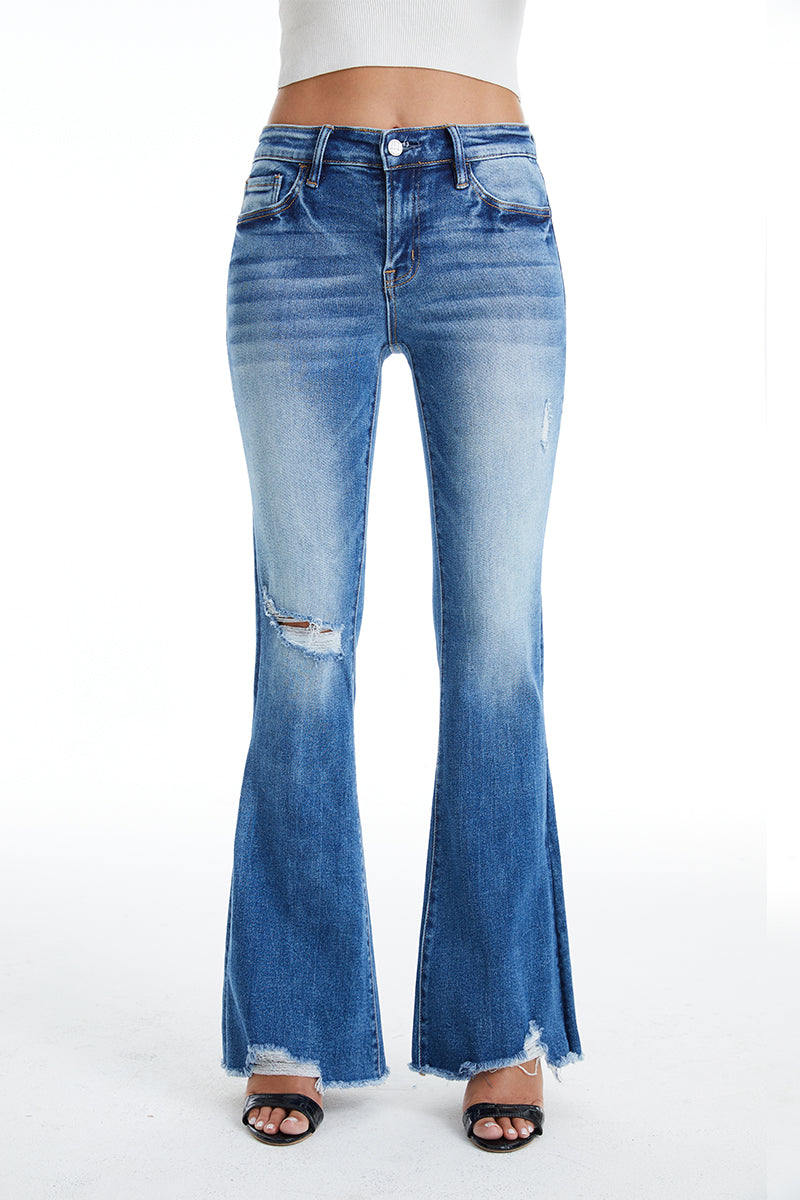 MID RISE FLARE JEANS BYF1018 by Bayeas