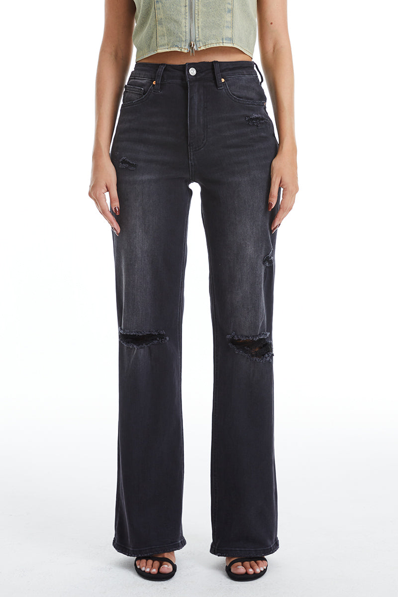 HIGH RISE FLARE JEANS BYF1104 by Bayeas