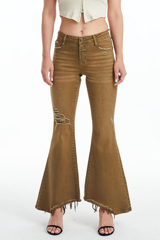 HIGH RISE FLARE JEANS BYF1108 by Bayeas