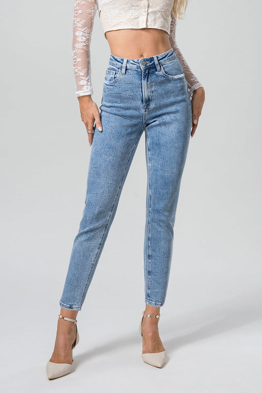 HIGH RISE MOM JEANS BYM3006 by Bayeas