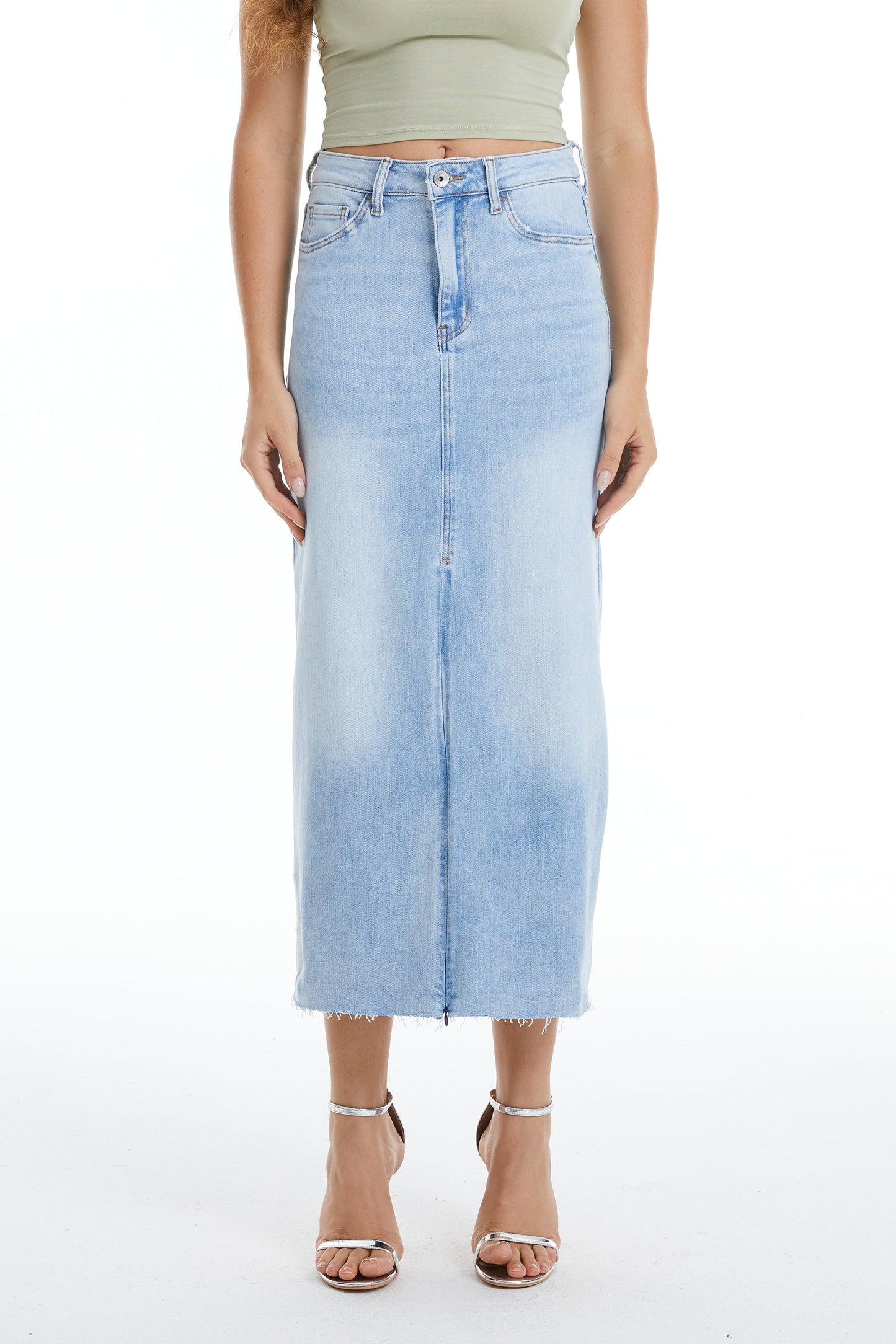 HIGH RISE DENIM SKIRTS BYK7022 STORY by Bayeas