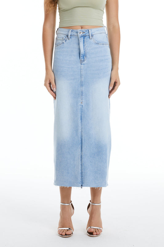 HIGH RISE DENIM SKIRTS BYK7022 STORY by Bayeas