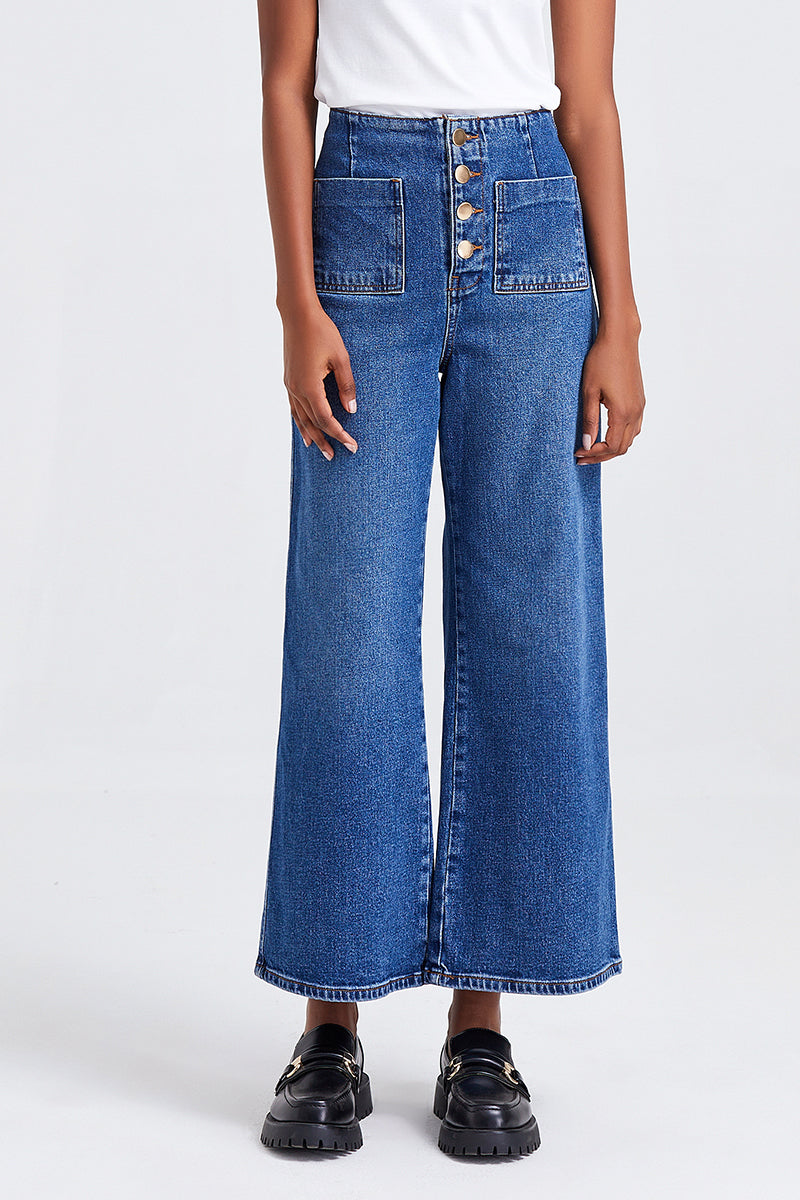 HIGH RISE WIDE LEG JEANS BYW8072 by Bayeas