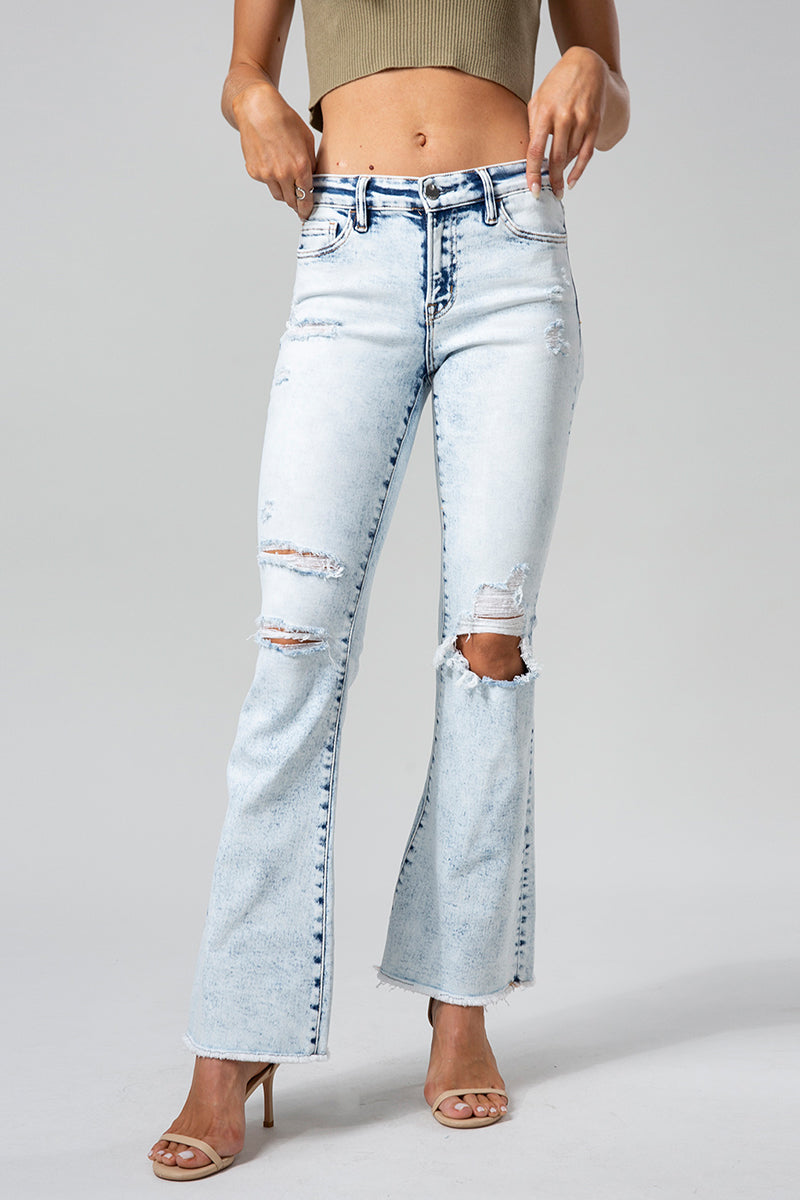 MID RISE FLARE JEANS BYF1021 by Bayeas